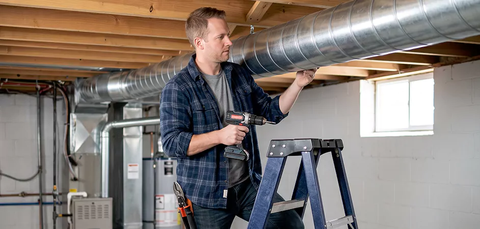 Exposed Spiral Ductwork in Edinburg